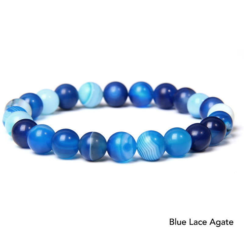 Karma Stone Natural Agate Stone Crystal Balance Beaded Bracelet