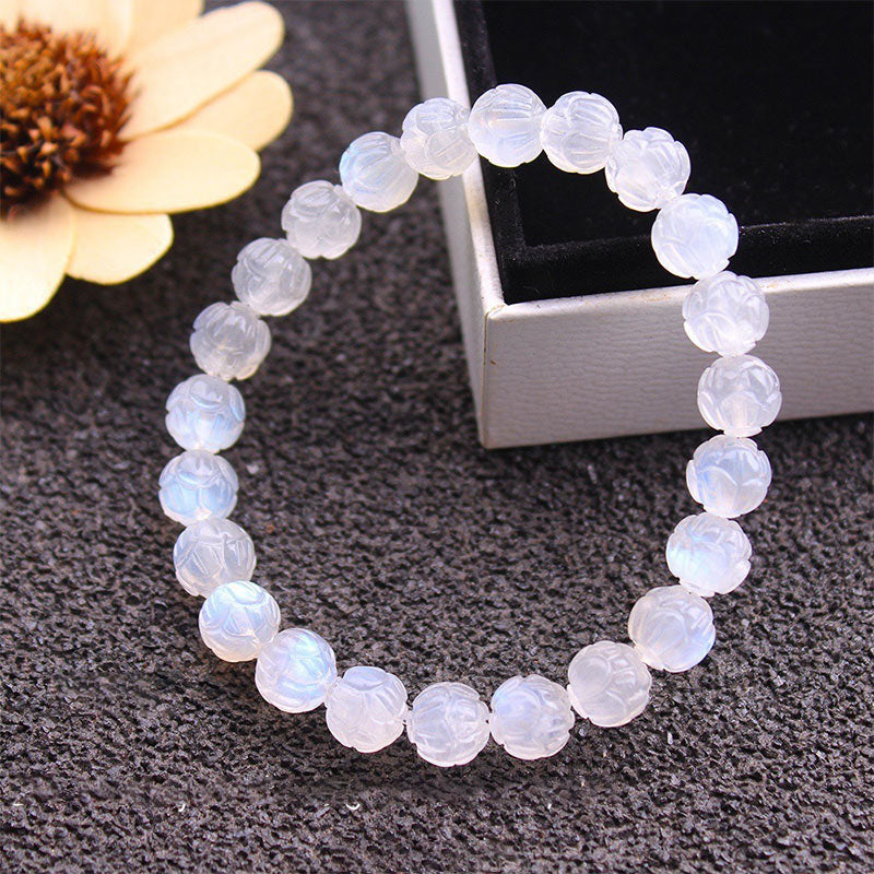 Karma Stone Natural Moonstone Lotus Love Bracelet
