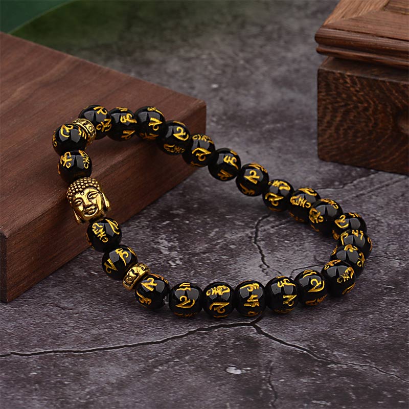 Karma Stone Tibetan Buddha Mantra Amulet Bracelet