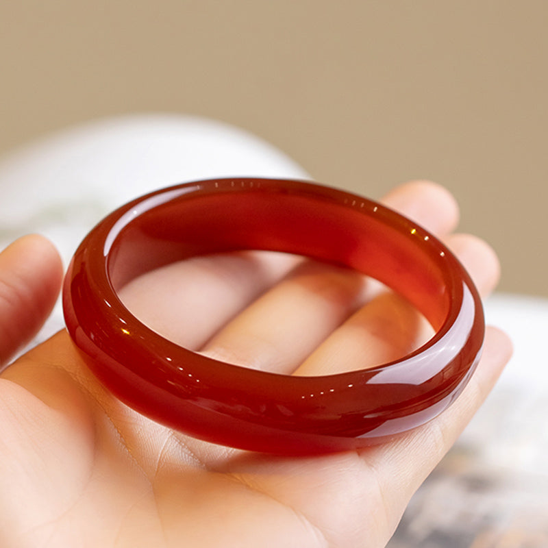 Karma Stone Natural Red Agate Confidence Bracelet Bangle