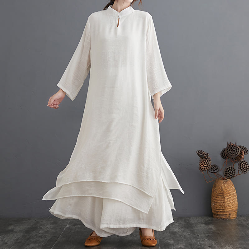 Karma Stone Simple Pattern Meditation Prayer Spiritual Zen Practice Yoga Clothing Women's Set