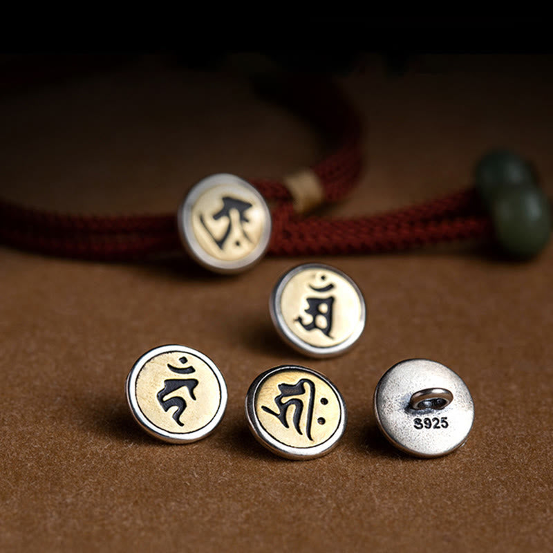 Karma Stone 925 Sterling Silver Handmade Chinese Zodiac Natal Buddha Cyan Bodhi Seed Protection Braided Red String Bracelet
