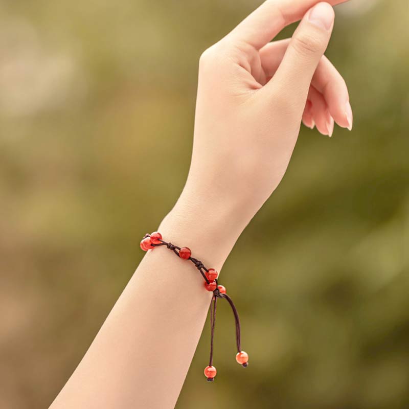 Karma Stone Red Agate Moss Agate Cinnabar Calm Bracelet