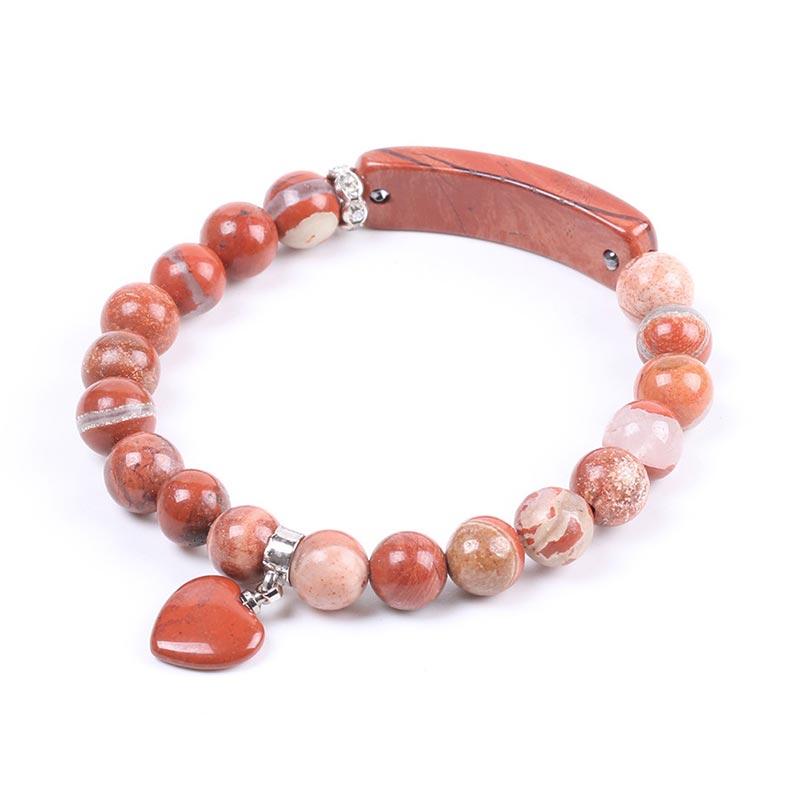 Karma Stone Natural Quartz Love Heart Healing Beads Bracelet