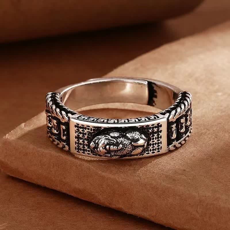 Karma Stone Lucky FengShui PiXiu Wealth Prayer Wheels Couple Ring