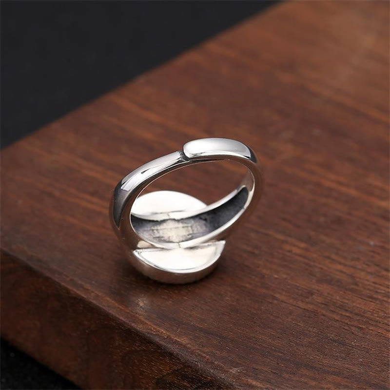 Karma Stone Tibetan Om Mani Padme Hum Peace Rotatable Ring