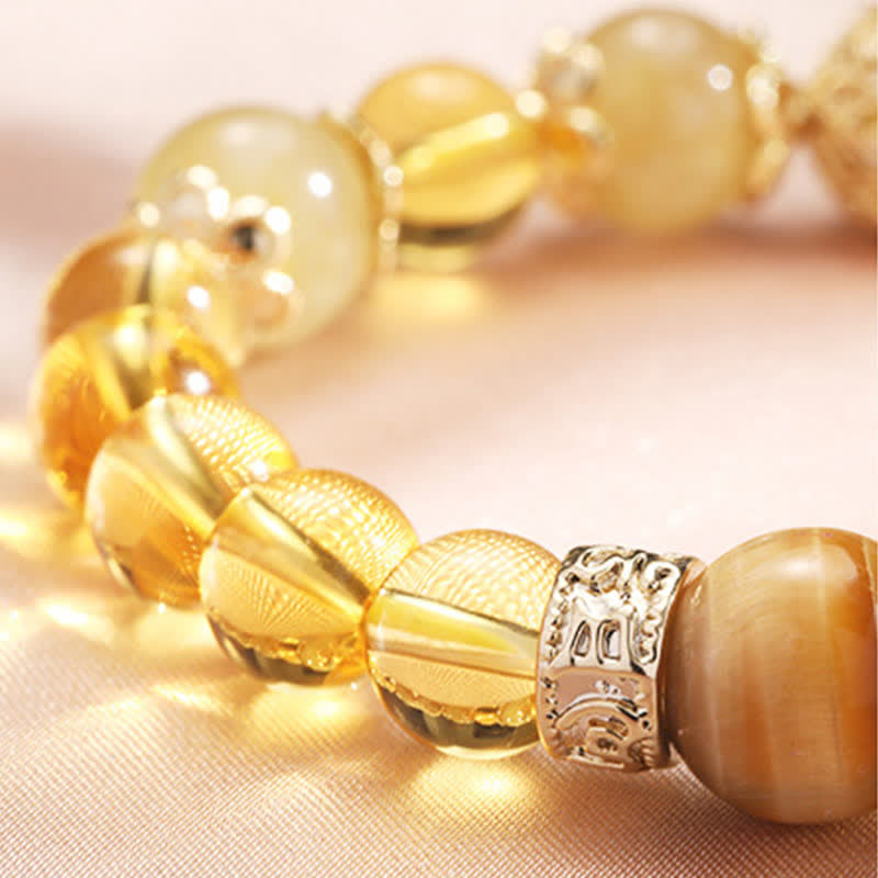 Karma Stone Citrine Generosity Prosperity Beaded Bracelet
