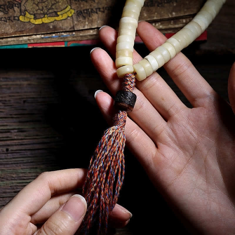 Karma Stone Tibetan 108 Mala Beads Yak Bone Balance Strength Mala Bracelet