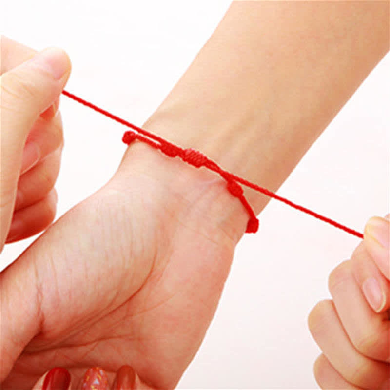 Karma Stone 4Pcs Evil Eye Seven Knot Red String Protection Bracelet