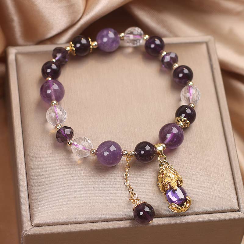 Karma Stone  Natural Amethyst PiXiu Healing Bracelet