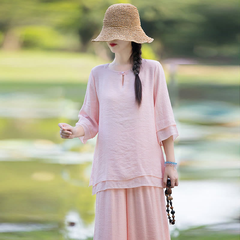 Karma Stone Tai Chi Meditation Prayer Zen Spiritual Morning Practice Clothing Women's Set