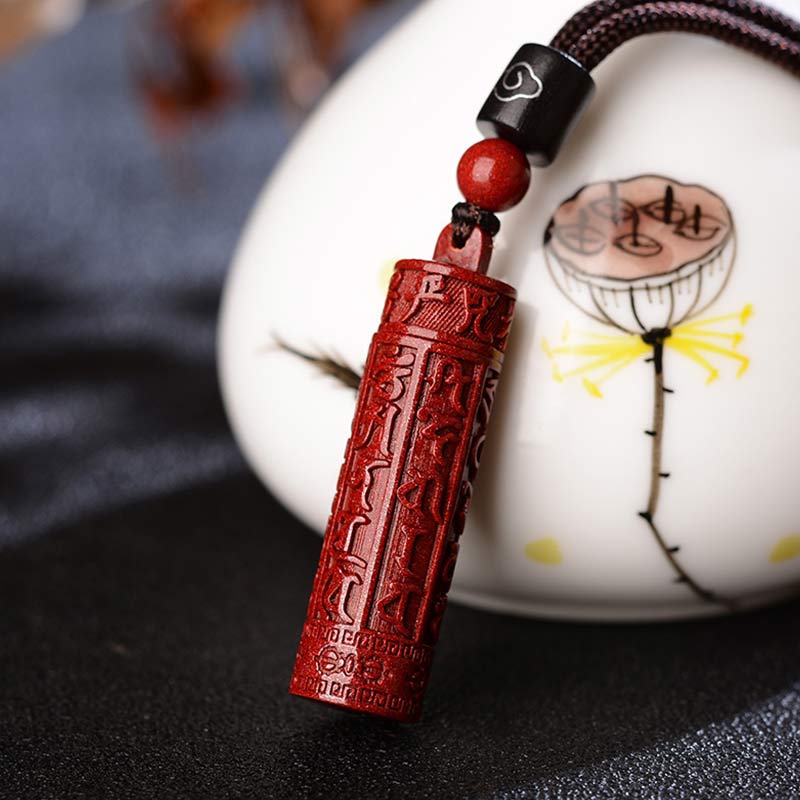 Karma Stone Tibetan Cinnabar Mantra Concentration String Necklace