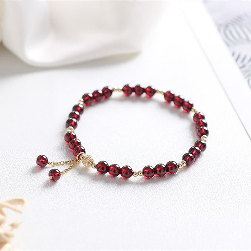 Karma Stone 14K Gold Natural Garnet Calm Bracelet