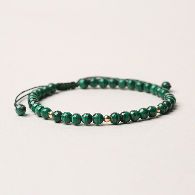 Karma Stone Natural Malachite Protection Calmness String Bracelet