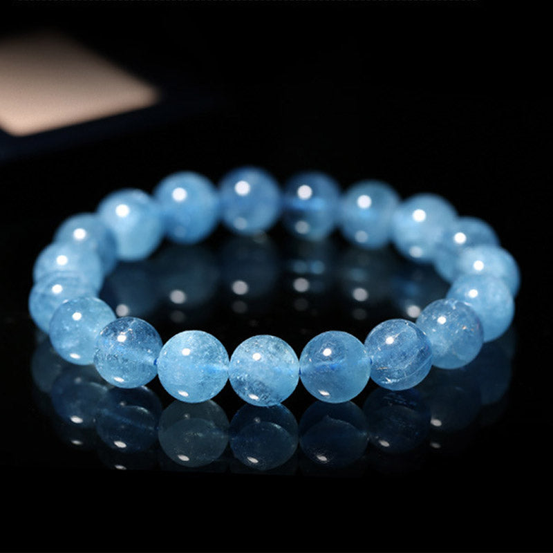 Karma Stone Aquamarine Beads Peace Healing Bracelet