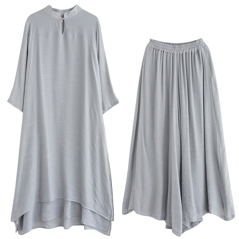 Karma Stone Simple Pattern Meditation Prayer Spiritual Zen Practice Yoga Clothing Women's Set