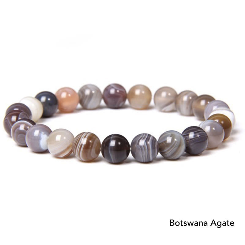 Karma Stone Natural Agate Stone Crystal Balance Beaded Bracelet