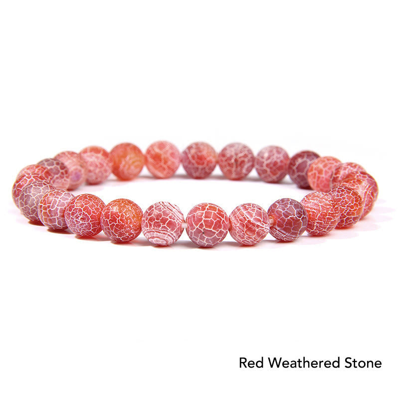 Karma Stone Natural Agate Stone Crystal Balance Beaded Bracelet