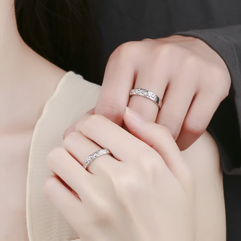 Karma Stone 925 Sterling Silver PiXiu Balance Adjustable Couple Ring