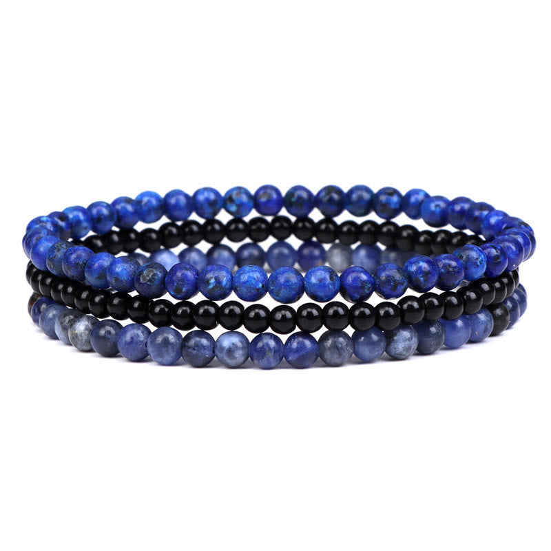 Karma Stone 3Pcs Natural Crystal Stone Inner Peace Spiritual Bracelet