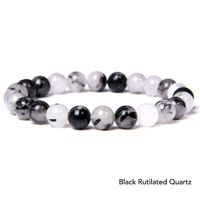 Karma Stone Natural Agate Stone Crystal Balance Beaded Bracelet