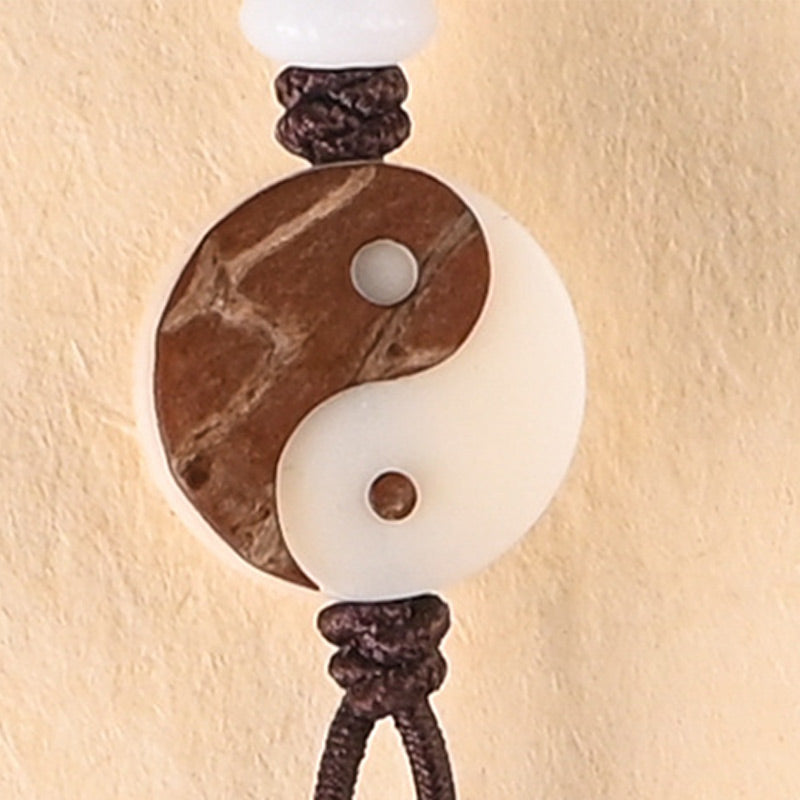 Karma Stone Ebony YinYang Protection Necklace Mala