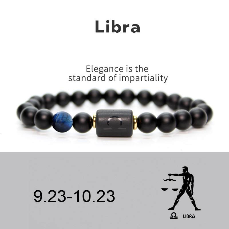 Karma Stone 12  Constellations of the Zodiac Black Onyx Adjustable Bracelet