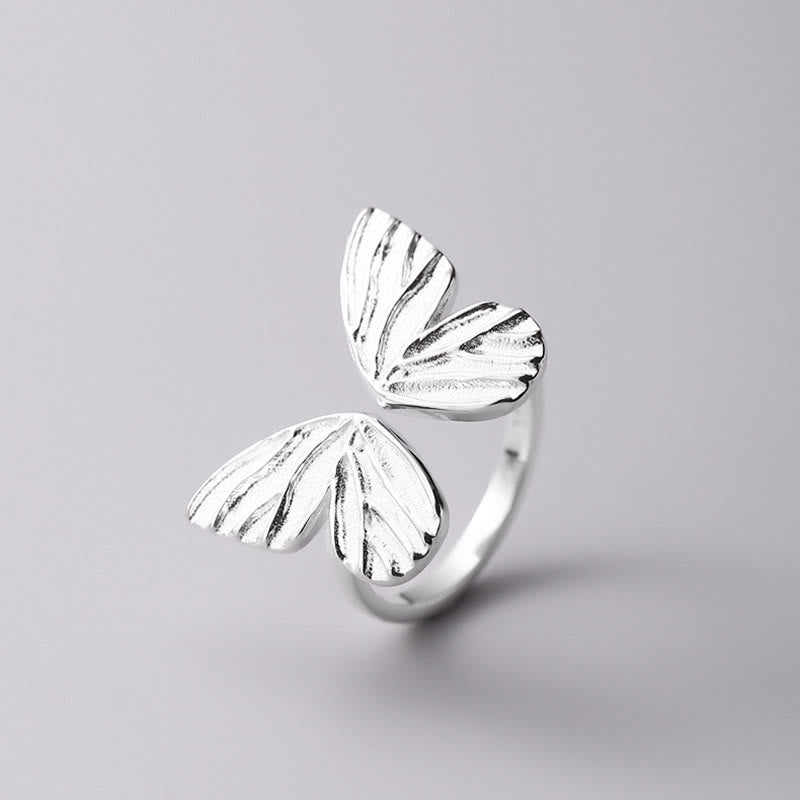 Karma Stone 925 Sterling Silver Butterfly Love Freedom Ring