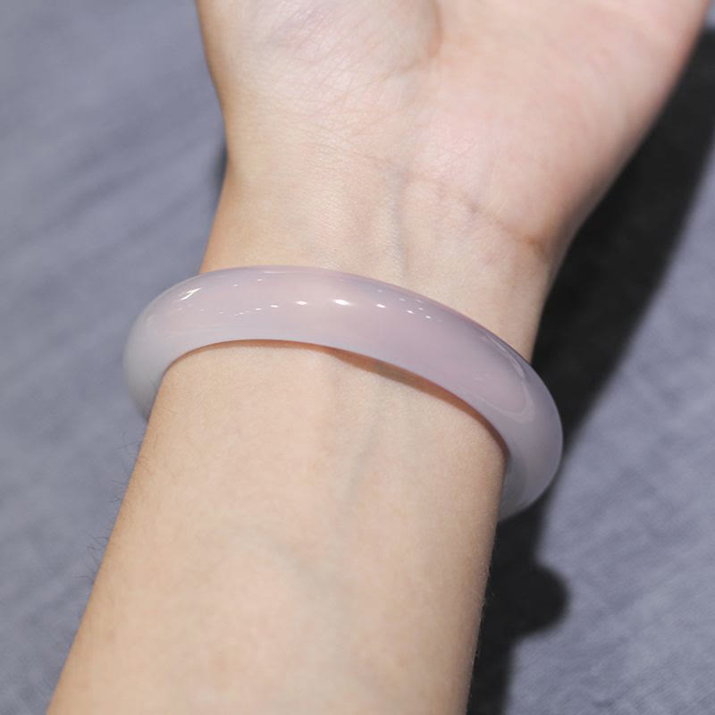 Karma Stone Natural Purple Jade Soothing Protection Bracelet Bangle