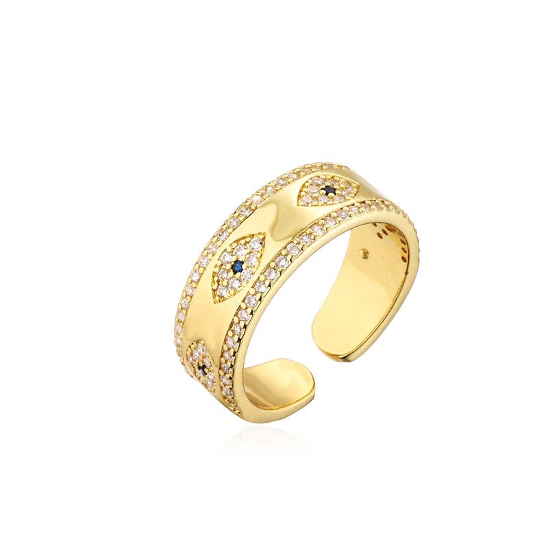 Karma Stone Evil Eye Luck Blessing Copper Alloy Ring