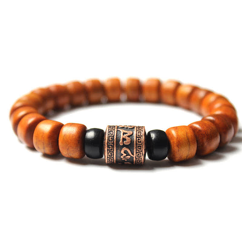 Karma Stone Tibetan Yak Bone Om Mani Padme Hum Strength Bracelet