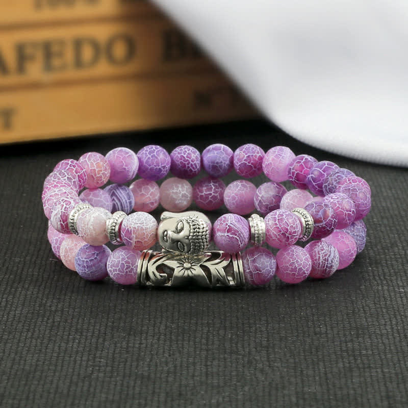 Karma Stone 2 pieces natural crystal agate protection bracelets