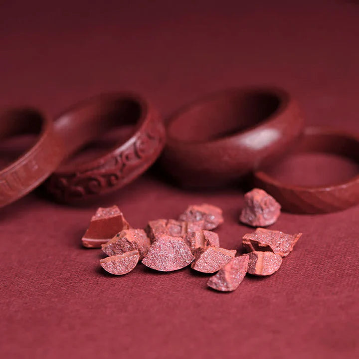 Karma Stone Cinnabar Om Mani Padme Hum Auspicious Clouds Blessing Ring