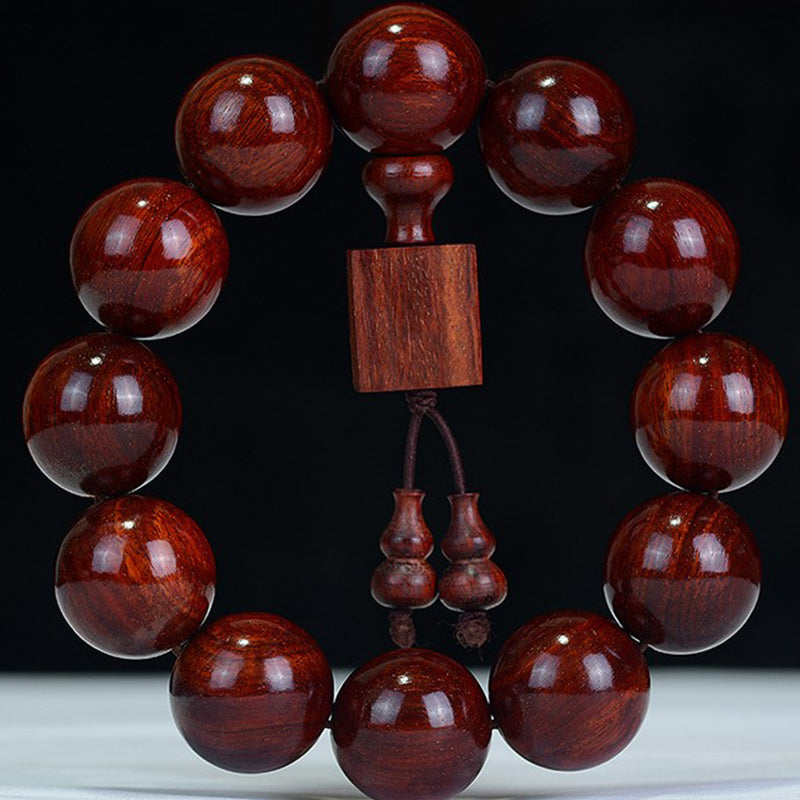 Karma Stone Tibetan Small Leaf Red Sandalwood Relaxation Bracelet