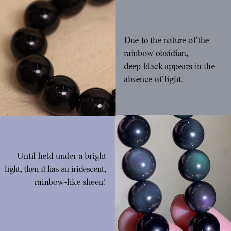 Karma Stone Natural Rainbow Obsidian Positive Transformation Bracelet