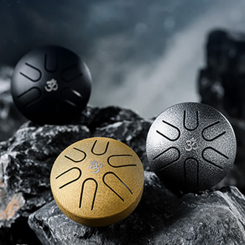 Karma Stone Mini Steel Tongue Drum 3 Inch Sound Healing Drum Kit