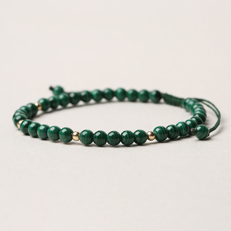 Karma Stone Natural Malachite Protection Calmness String Bracelet
