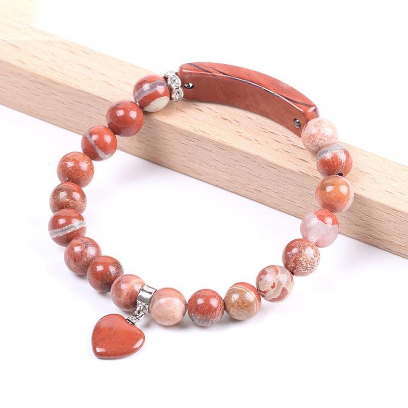 Karma Stone Natural Quartz Love Heart Healing Beads Bracelet
