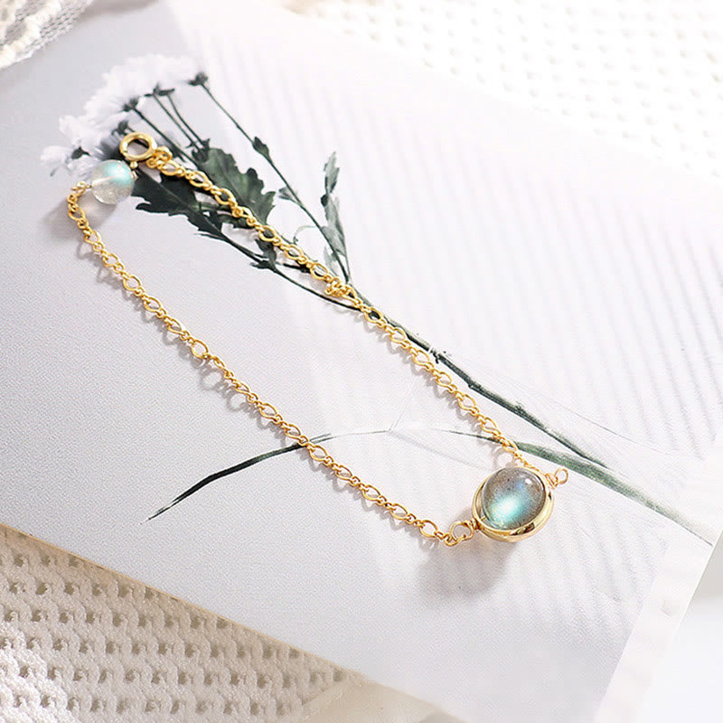 Karma Stone 14k Gold Plated Natural Moonstone Healing Love Bracelet