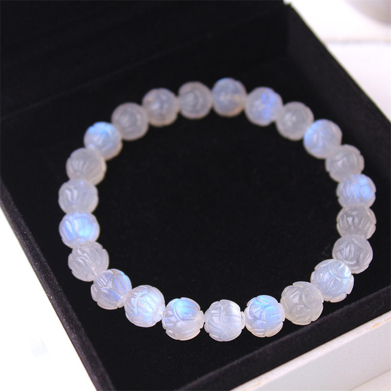 Karma Stone Natural Moonstone Lotus Love Bracelet