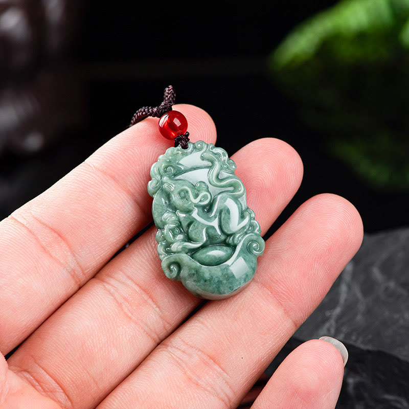 Karma Stone Natural Jade 12 Chinese Zodiac Prosperity Necklace Pendant