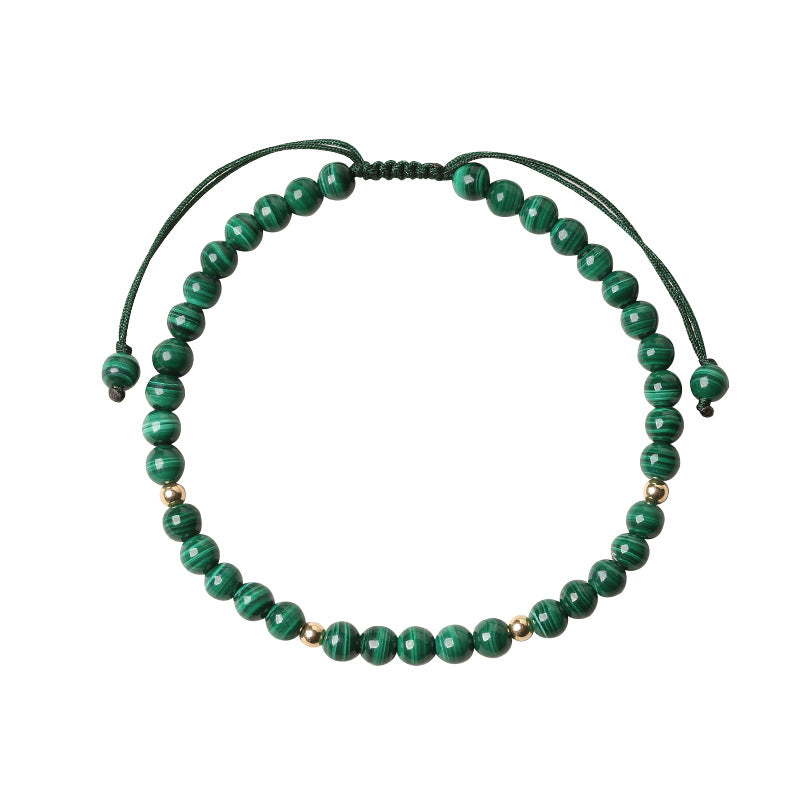 Karma Stone Natural Malachite Protection Calmness String Bracelet
