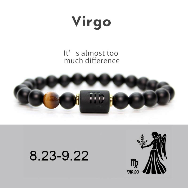 Karma Stone 12  Constellations of the Zodiac Black Onyx Adjustable Bracelet