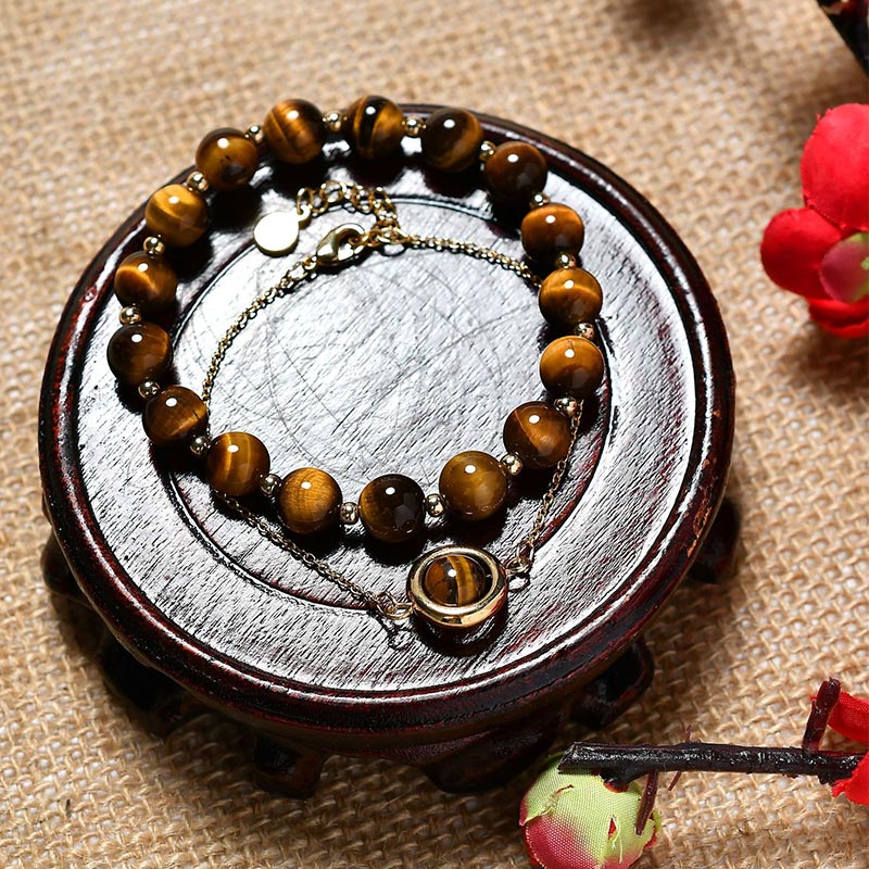 Karma Stone Sun Stone Strawberry Quartz Crystal Positive Bracelet