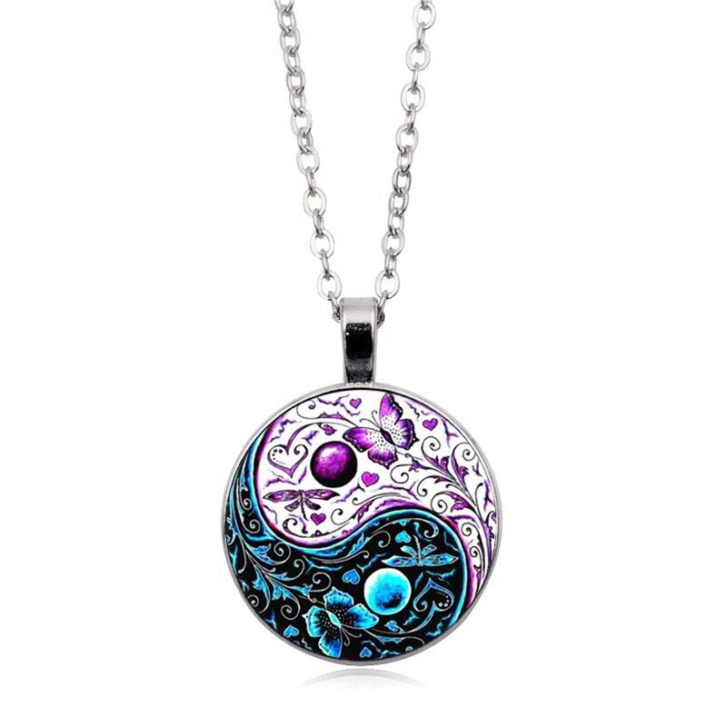 Karma Stone Yin Yang Chain Balance Necklace Pendant