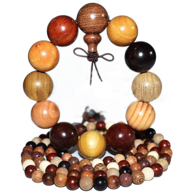 Karma Stone 108-Bead Rosewood Prayer Bracelet for Blessings and Prayers