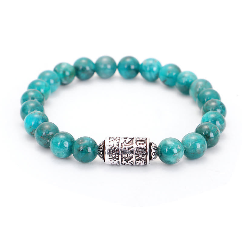 Karma Stone Natural Lazurite Pietersite Unakite Om Mani Padme Hum Bead Positive Bracelet