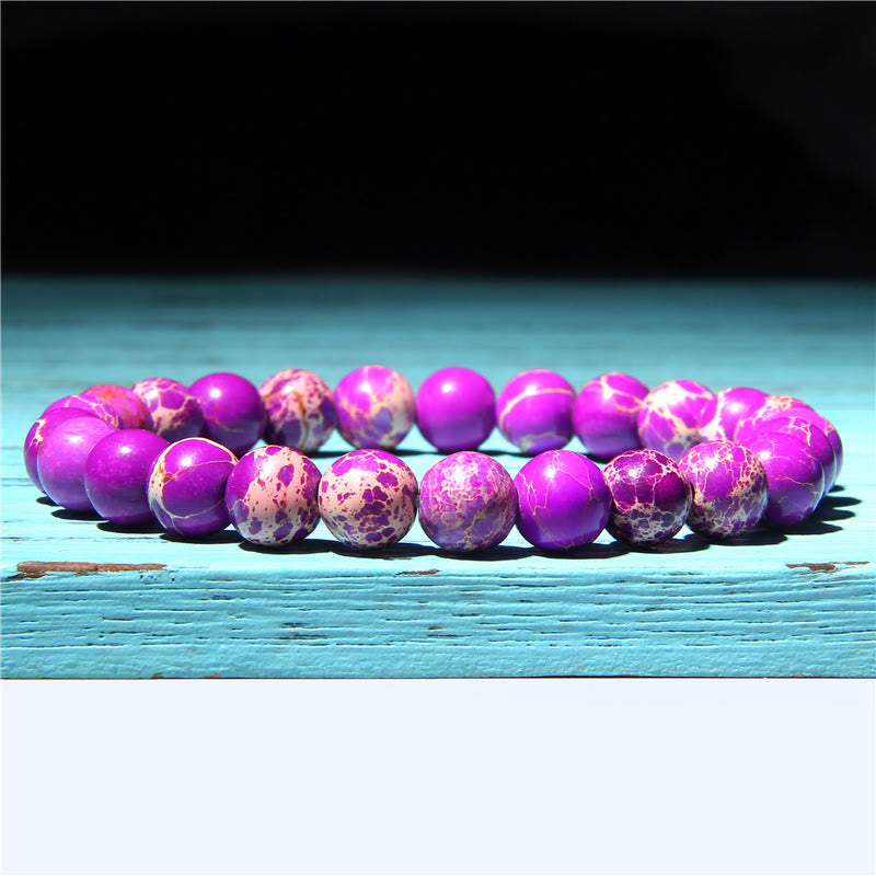 Karma Stone Natural Agate Stone Crystal Balance Beaded Bracelet