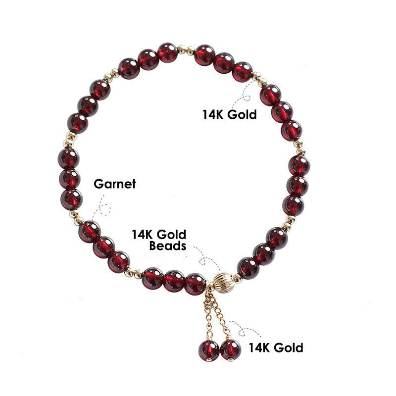 Karma Stone 14K Gold Natural Garnet Calm Bracelet