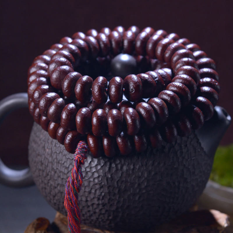 Karma Stone Natural Tibet 108 Mala Beads Purple Bodhi Seed Wealth Bracelet